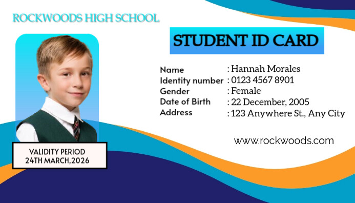 Modern & Minimal Student Id Card Business Card นามบัตร template
