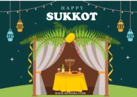 Modern & Minimal Sukkot  Postcard Postal template