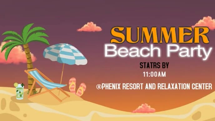 Modern & Minimal Summer Beach Party Youtube Thumbnail template
