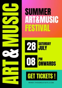 Modern & Minimal Summer Music Festival  A4 template