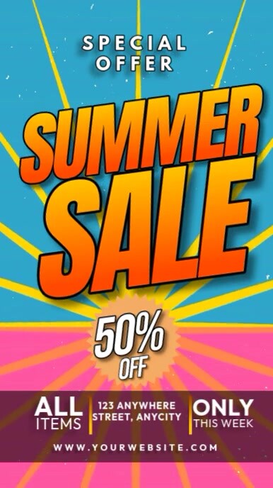 Modern & Minimal Summer Sale Reel Instagram template