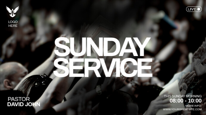 Modern & Minimal Sunday Service Youtube Thumbnail template