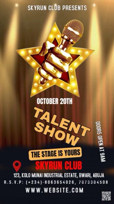 Modern & Minimal Talent Show Template  Instagram Story