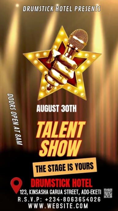Modern & Minimal Talent Show Template  Instagram Story