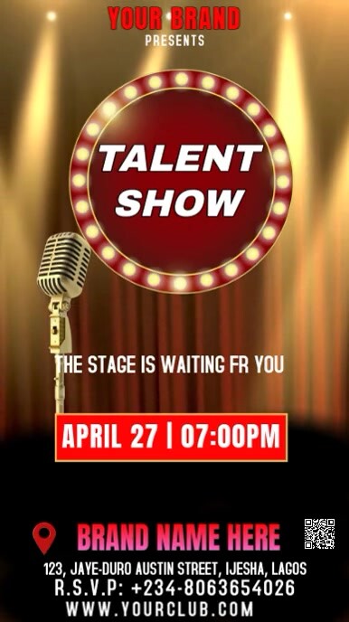 Modern & Minimal Talent Show Template  Instagram Story