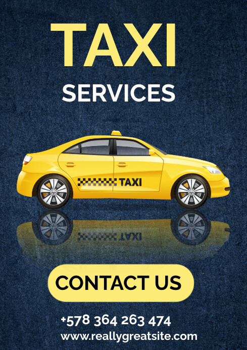 Modern & Minimal Taxi Services A4 Template | PosterMyWall