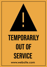 White Out Of Service Sign A4 Template | PosterMyWall