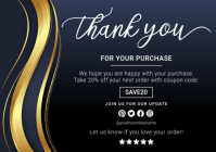 Noir Thank You Card A2 Template