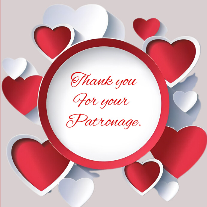 Modern & Minimal Thank You For Your Patronage. Instagram Post Template ...