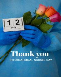 Modern & Minimal Thank You Nurses – Happy International Nurses Day Poster Poster/wallboard template