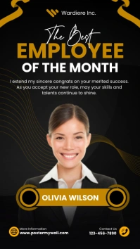 Modern & Minimal The Best Employee Of The Mon Instagram Story template