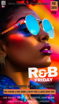 Modern & Minimal The Image Is A Stylish And Modern R&b Party  Flyer Business Card template