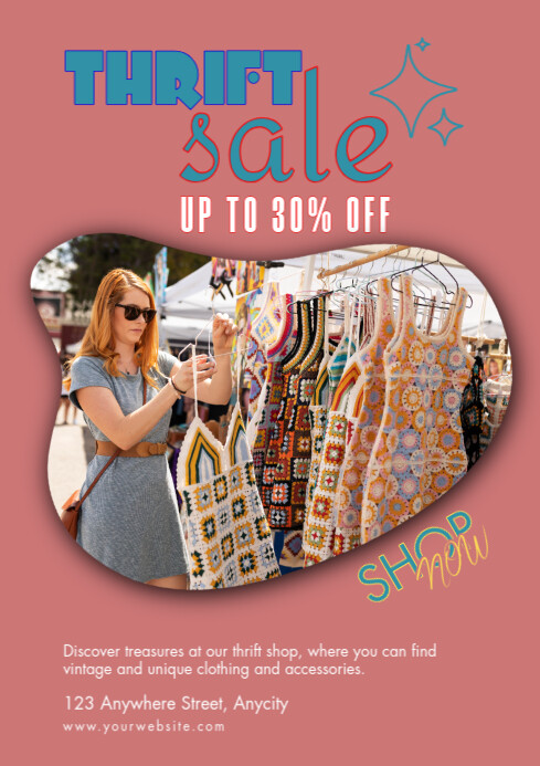 Modern & Minimal  Thrift Store Sale A4 template