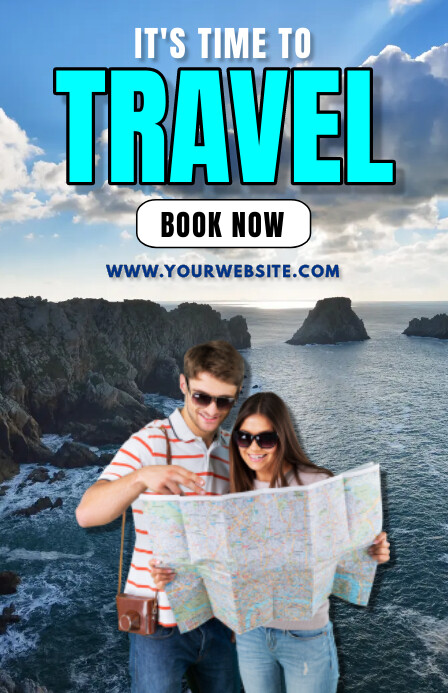 Modern & Minimal Time To Travel  Tabloid template