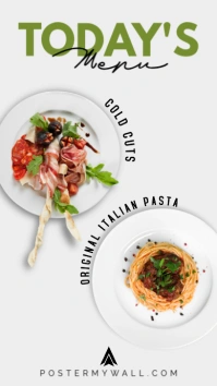 Modern & Minimal Today's Food Menu  Tampilan Digital (9:16) template