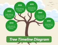 Modern & Minimal Tree Timeline Diagram Flyer (us Letter) Volante (Carta US) template