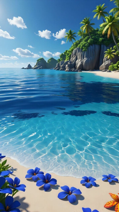 Modern & Minimal Tropical  Digital Display (9:16) template