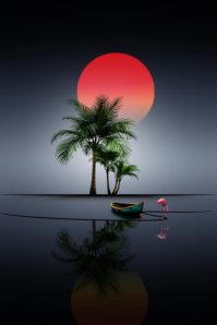 Modern & Minimal Tropical Sunset Stillness  Pinterest Graphic Ihluzo le-Pinterest template