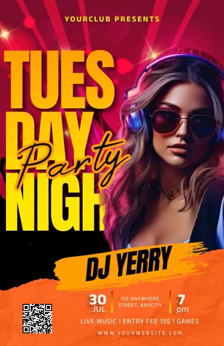 Copy of Modern & Minimal Tuesday Night Party Tabloid | PosterMyWall
