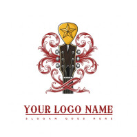 Modern & Minimal Vintage Rustic Classic Western Americana Acoustic Rodeo Bluegrass Live Country Musi Logo template