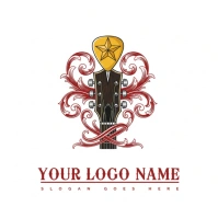 Modern & Minimal Vintage Rustic Classic Western Americana Acoustic Rodeo Bluegrass Live Country Musi Logo template