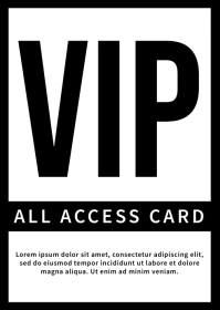 Modern & Minimal Vip Pass Admission Card A6 template