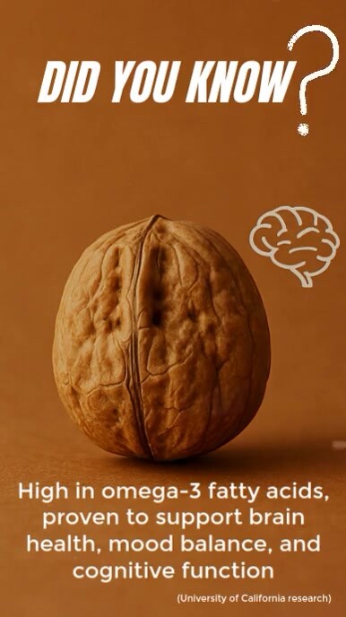 Modern & Minimal Walnuts Scientific Fact  Instagram Reel template
