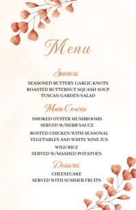 Biały Restaurant Menu Mezza pagina Wide Template