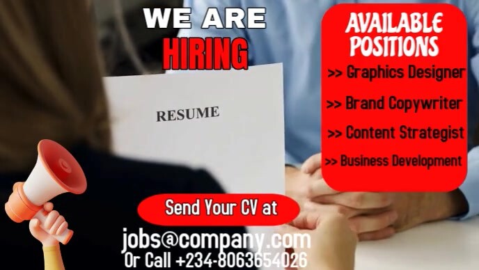 Modern & Minimal We Are Hiring Youtube Thumbnail Isithonjana se-YouTube template