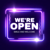 Modern & Minimal We Are Open Instagram Post template