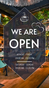 Modern & Minimal We Are Open Instagram Story template