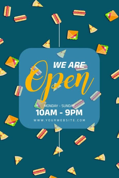 Modern & Minimal We Are Open  Poster template
