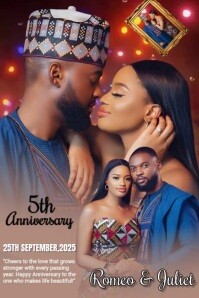 Modern & Minimal Wedding Anniversary Flyer Design Template  Poster
