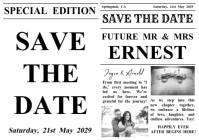 Modern & Minimal Wedding Announcement Newspaper Photoshoot Prop A2 template