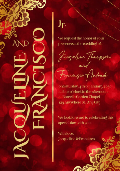 Copy of Modern & Minimal Wedding Invitation A4 | PosterMyWall