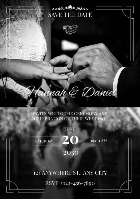 Copy of Modern & Minimal Wedding Invitation A4 | PosterMyWall
