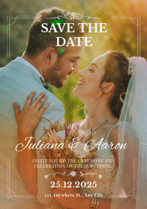 Copy of Modern & Minimal Wedding Invitation A4 | PosterMyWall