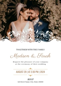 Modern & Minimal Wedding Invitation A6 template