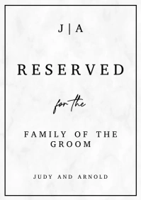Modern & Minimal Wedding Reserved Sign Templa A4 template