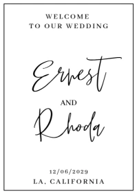 Modern & Minimal Wedding Welcome Sign A1 template