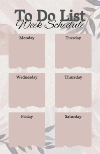 Modern & Minimal Weekly Checklist Half Page Wide template