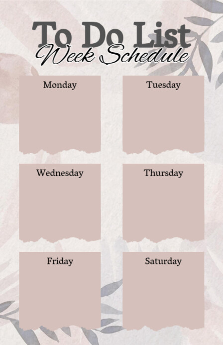 Modern & Minimal Weekly Checklist Half Page Wide template