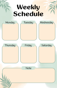 Modern & Minimal Weekly Schedule Half Page Wide template