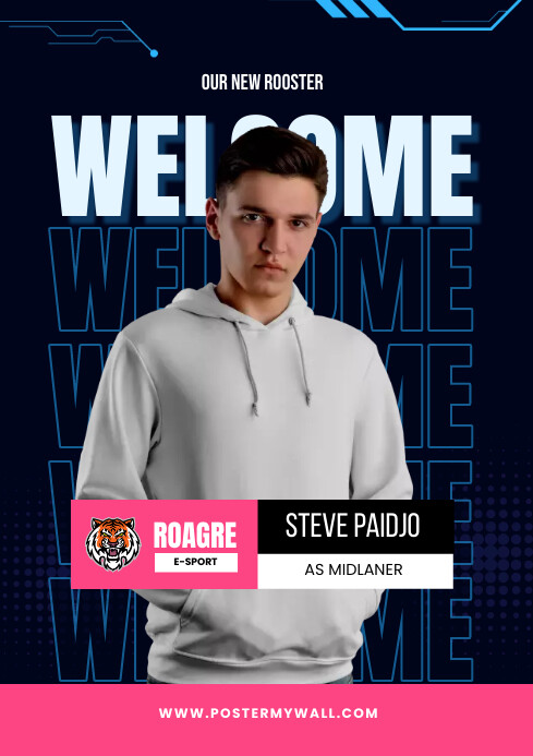 Introducing Player Copy of Modern & Minimal Welcome New Player E Sport A | PosterMyWall