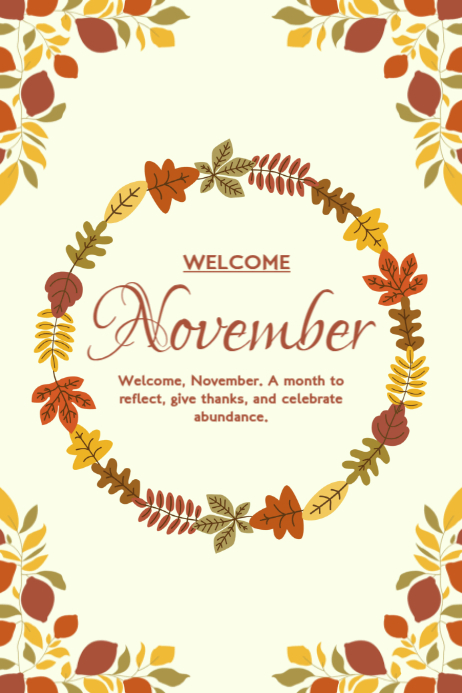Plantilla de Modern & minimal welcome november poster | PosterMyWall
