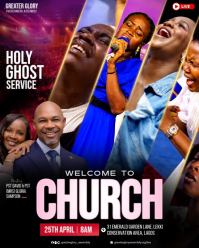Black Church Event Instagram Portrait Template