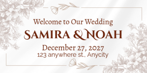 Modern & Minimal Welcome To Our Wedding Ceremony Invitation Card  Eventbrite Banner template