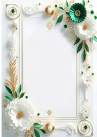 Modern & Minimal White Design Wedding Stationary Frame  A4 template