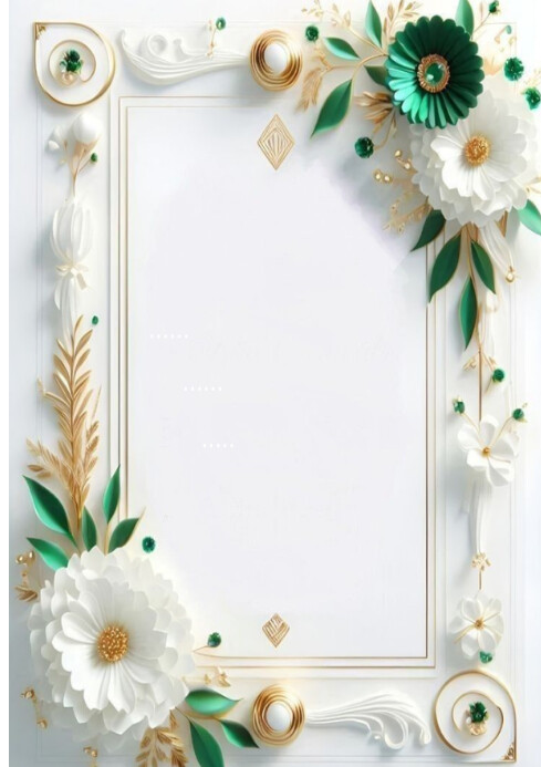 Modern & Minimal White Design Wedding Stationary Frame A4 Template ...