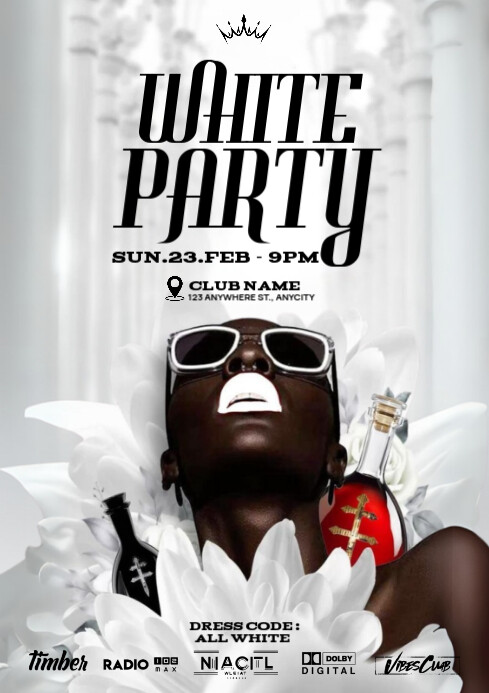 Copy of Modern & Minimal White Party A4 | PosterMyWall